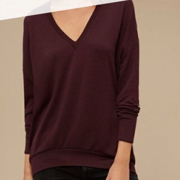 Wilfred Free - Aritzia | Plum Long Sleeve Tunic Top | Small - Picture 10 of 10
